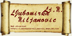 LJubomirka Miljanović vizit kartica